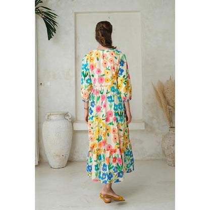 Roza Pret Multicoloured Floral Sorin Dress