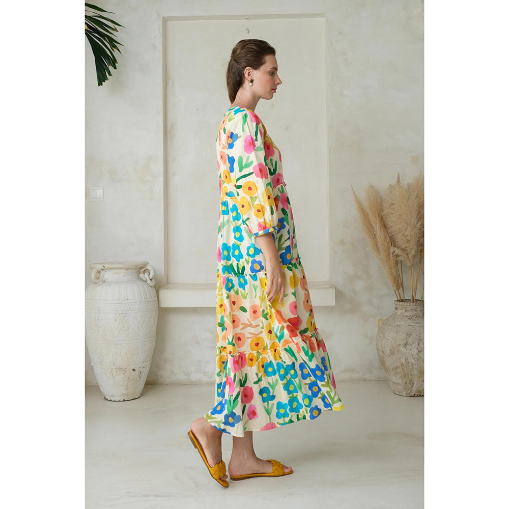 Roza Pret Multicoloured Floral Sorin Dress