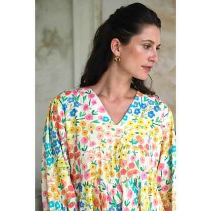 Roza Pret Multicoloured Floral Camelia Mini Dress