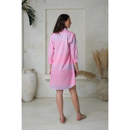 Roza Pret Pink Printed Faye Mini Dress