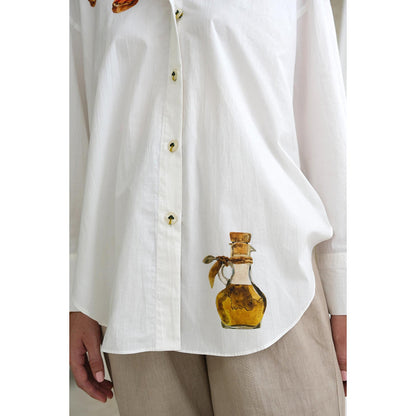 Roza Pret White Printed So Cheezy Shirt