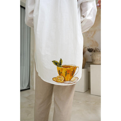 Roza Pret White Printed So Cheezy Shirt