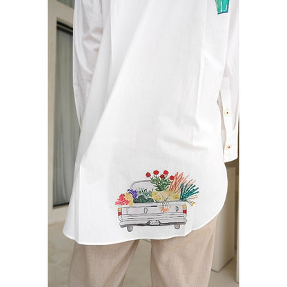 Roza Pret White Floral Savannah Shirt