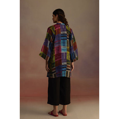 Roza Multi-Color Attico Boxy Geometric Printed Kurti