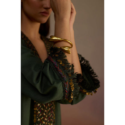 Roza Green Neroli Embroidered Kurta with Pant (Set of 2)