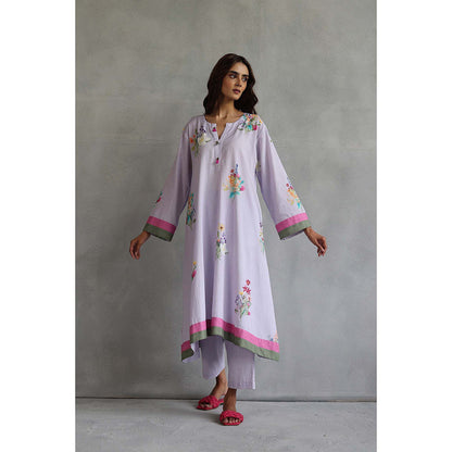 Roza Blossom Lavender Kurta with Pant (Set of 2)
