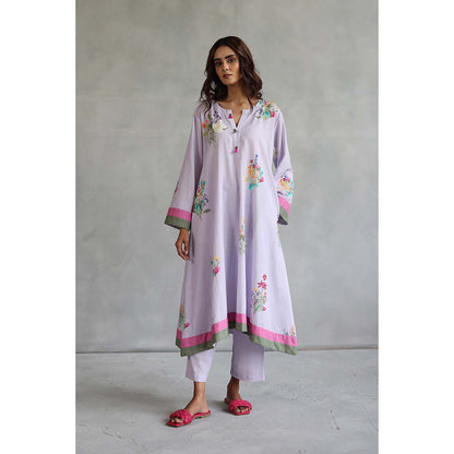 Roza Blossom Lavender Kurta with Pant (Set of 2)