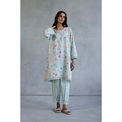 Roza Thea Blue Kurta with Salwar Pant (Set of 2)