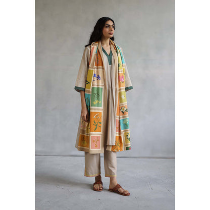 Roza Seline Beige Kurta with Pant (Set of 2)