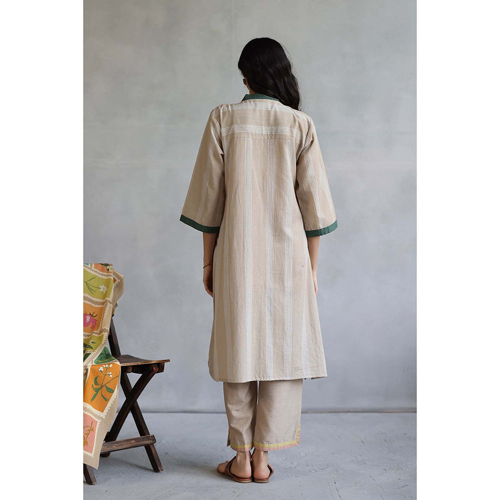 Roza Seline Beige Kurta with Pant (Set of 2)