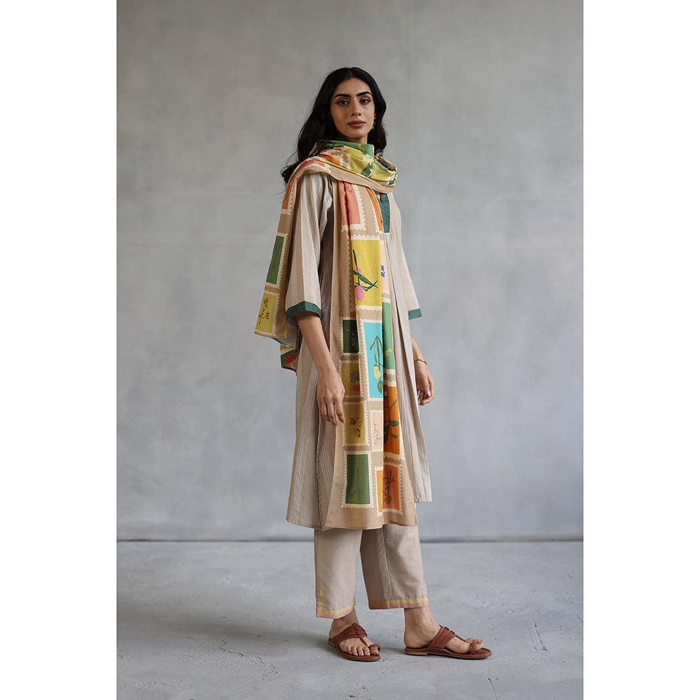 Roza Seline Beige Kurta with Pant (Set of 2)