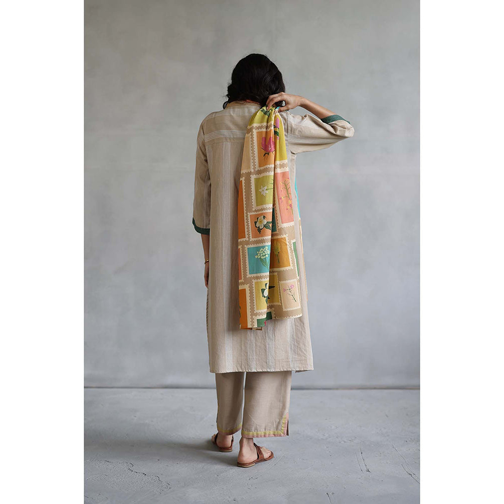 Roza Seline Beige Kurta with Pant (Set of 2)