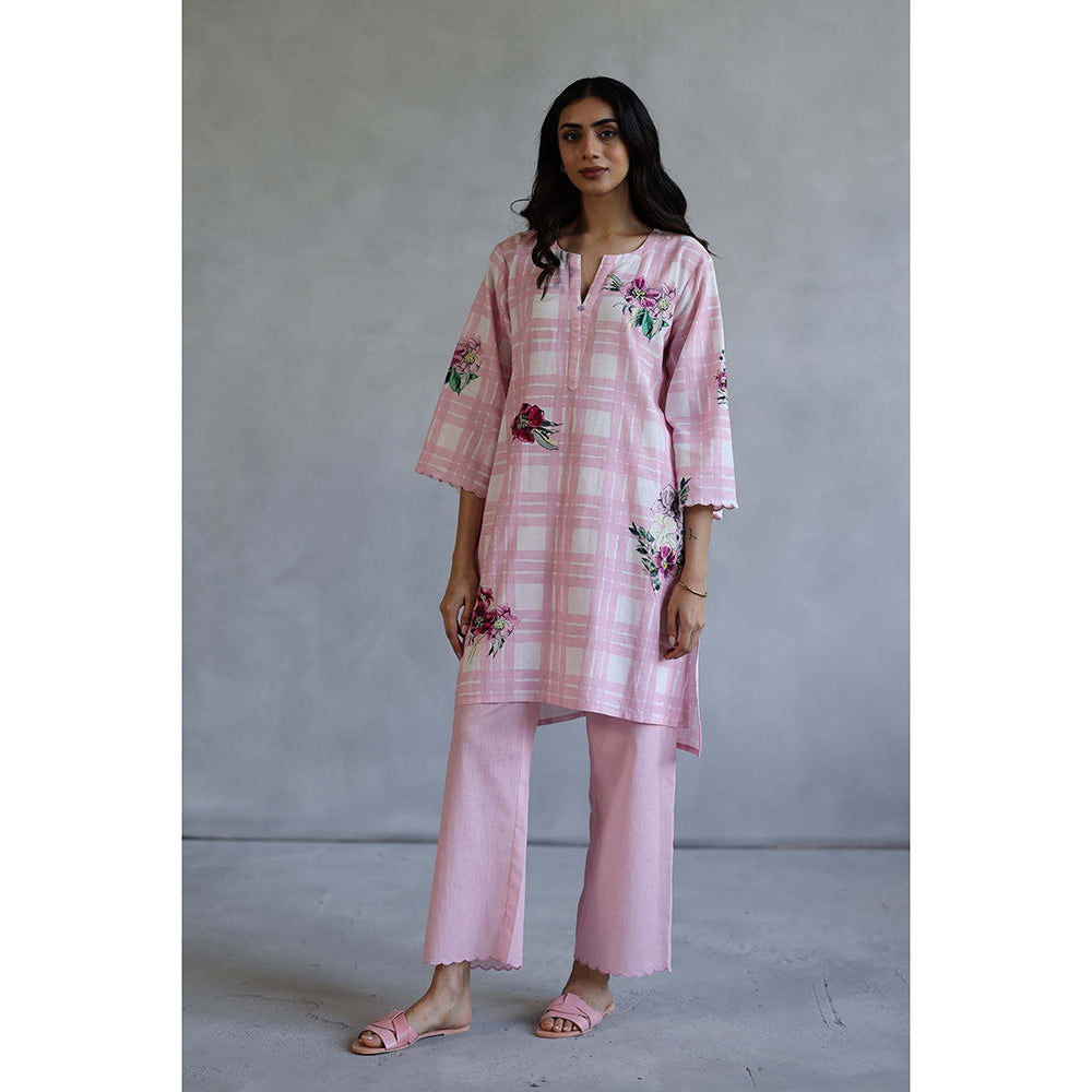 Roza Icecream Pink Kurta with Pant (Set of 2)