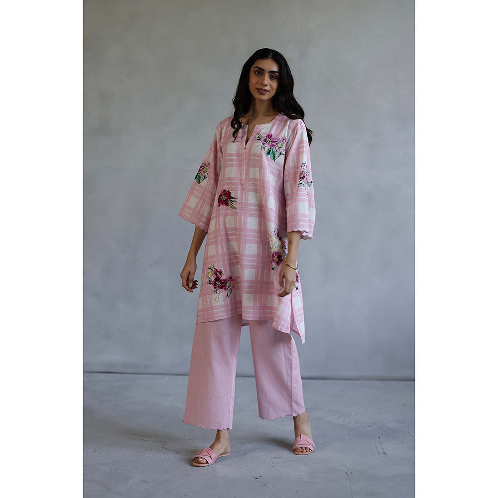 Roza Icecream Pink Kurta with Pant (Set of 2)