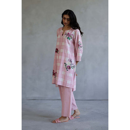 Roza Icecream Pink Kurta with Pant (Set of 2)