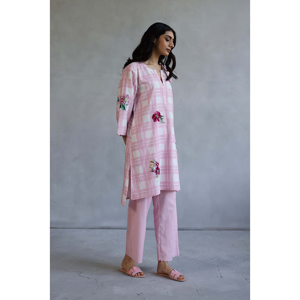 Roza Icecream Pink Kurta with Pant (Set of 2)