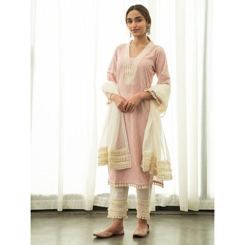 Roze Isra Kurta (Set of 3)