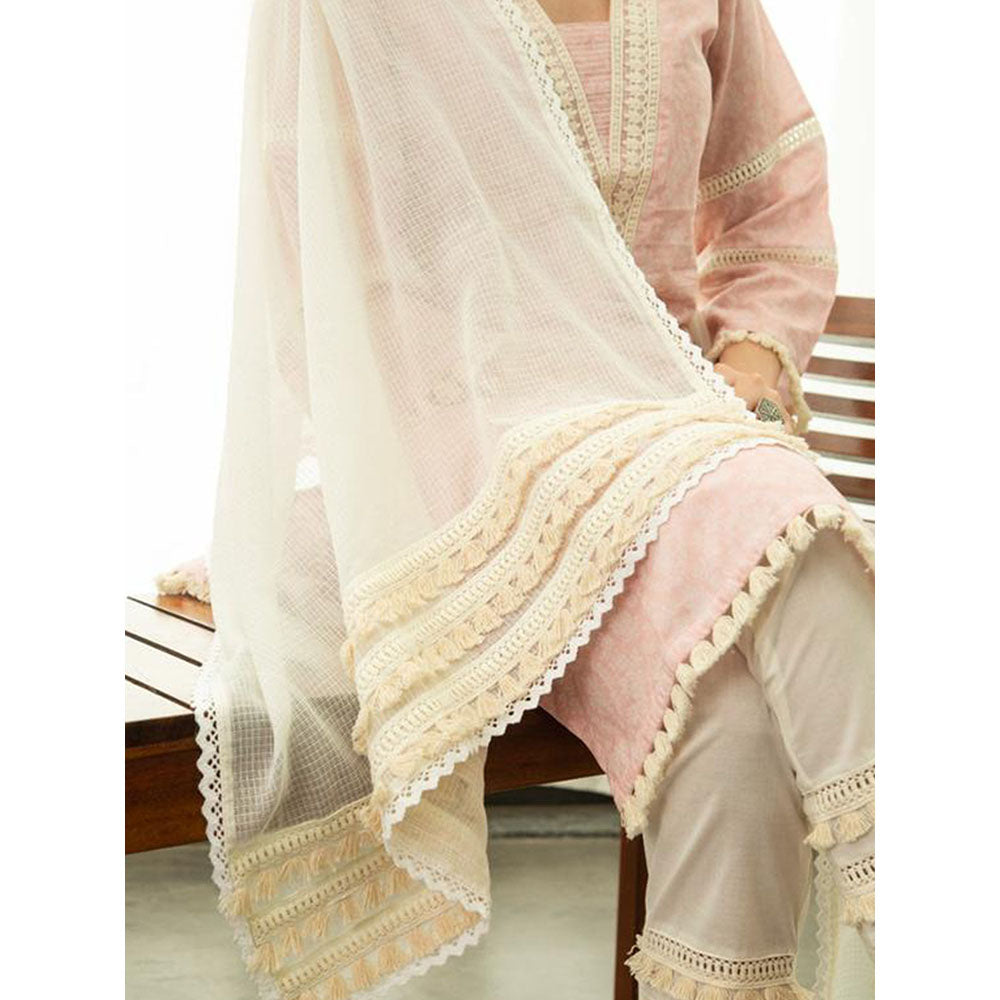 Roze Isra Kurta (Set of 3)