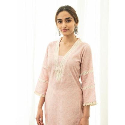 Roze Isra Kurta (Set of 3)