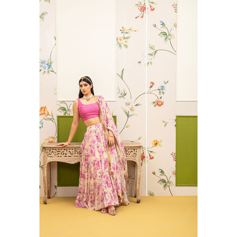 Roze Gulnar Lehenga (Set of 3)