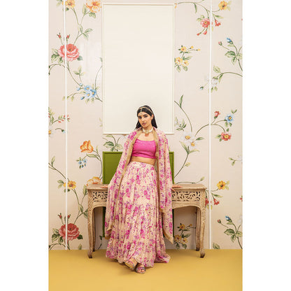 Roze Gulnar Lehenga (Set of 3)