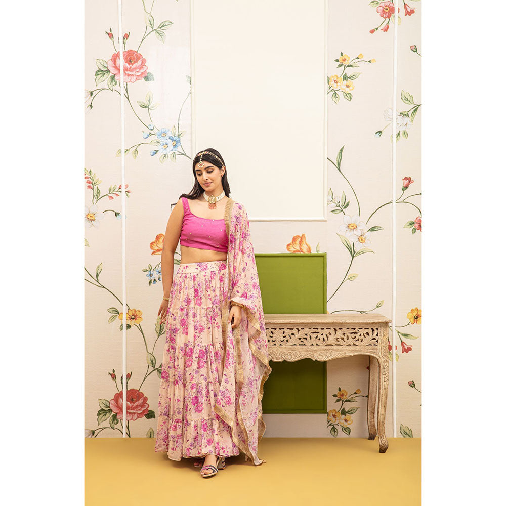 Roze Gulnar Lehenga (Set of 3)