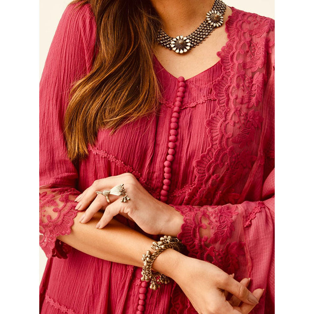 Roze Mahjabeen Red Kurta