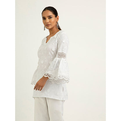 Roze Firosa Kurti - White