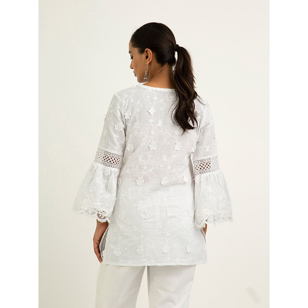 Roze Firosa Kurti - White