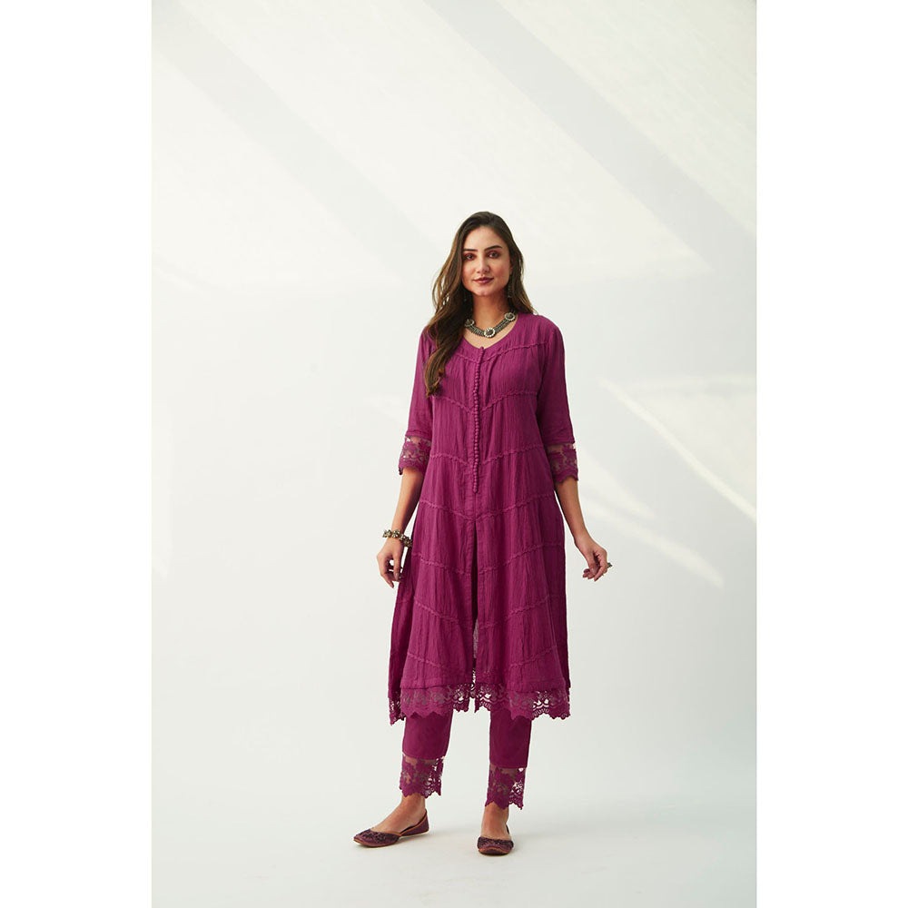 Roze Mahjabeen Magenta Kurta