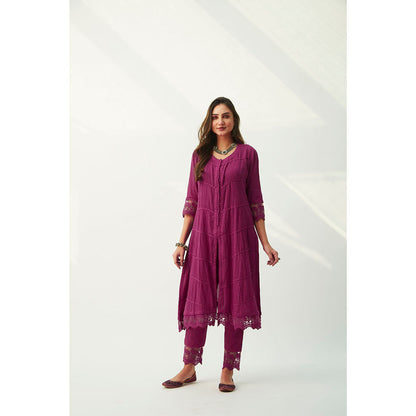 Roze Mahjabeen Magenta Kurta