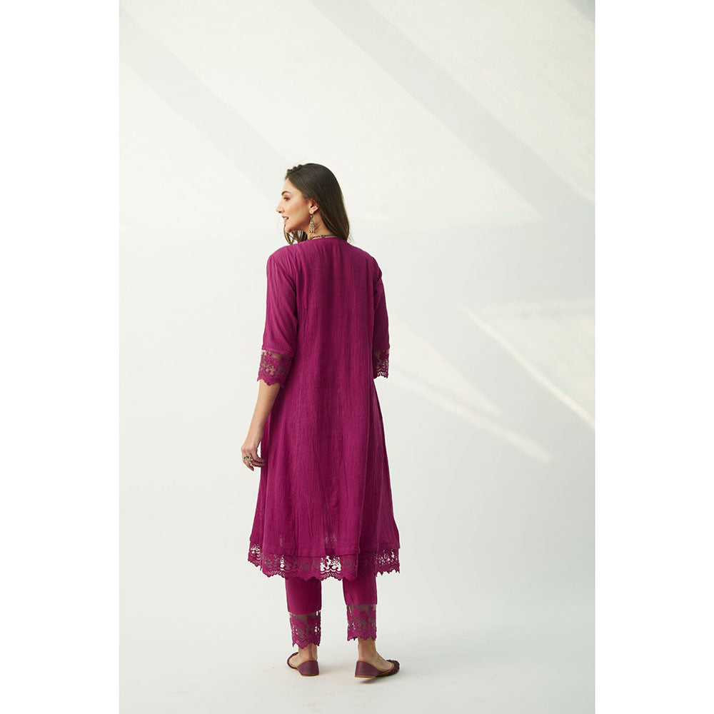 Roze Mahjabeen Magenta Kurta