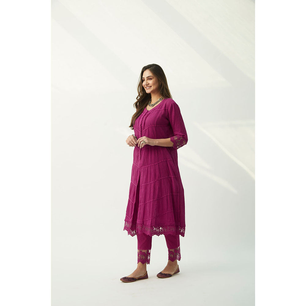 Roze Mahjabeen Magenta Kurta