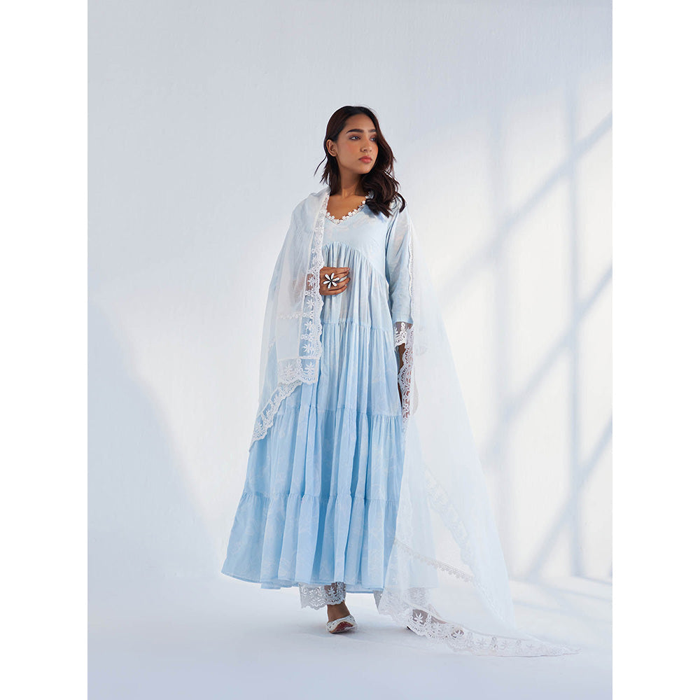 Roze Laila White Dupatta