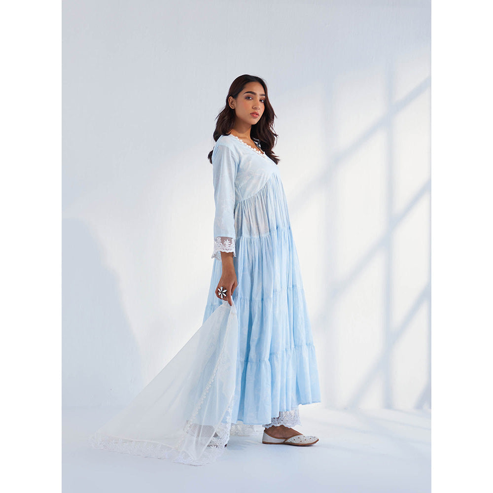 Roze Laila White Dupatta