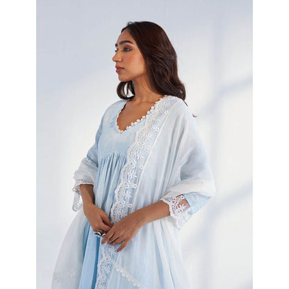 Roze Laila White Dupatta