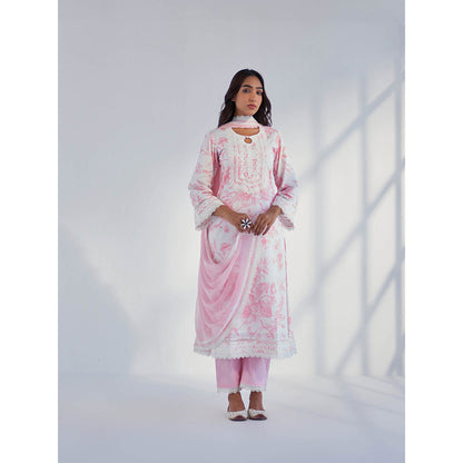 Roze Raya Pink Kurta with Pant & Dupatta (Set of 3)