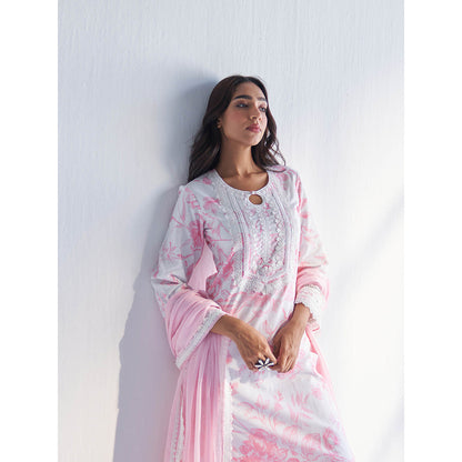 Roze Raya Pink Kurta with Pant & Dupatta (Set of 3)