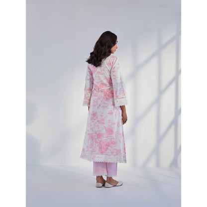 Roze Raya Pink Kurta with Pant & Dupatta (Set of 3)