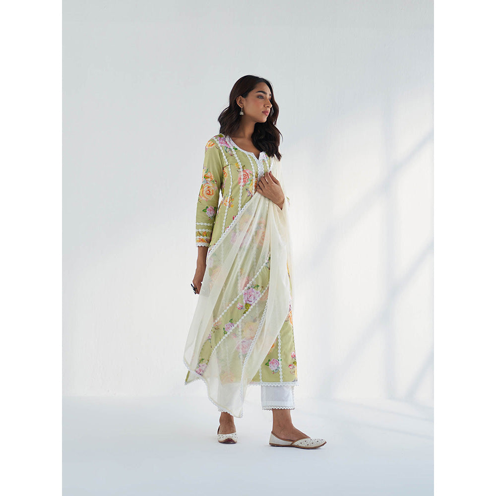 Roze Sahar Kurta with Pant & Dupatta (Set of 3)