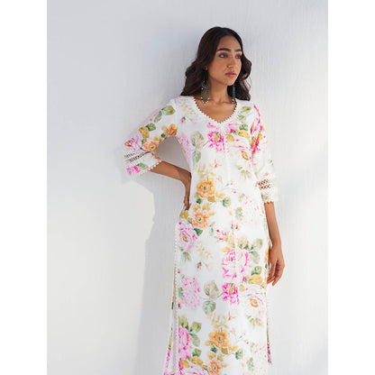 Roze Riha Kurta with Pant & Dupatta (Set of 3)