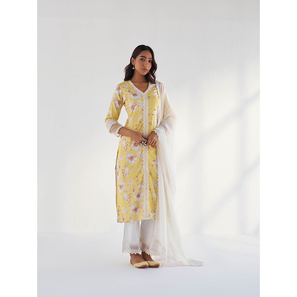 Roze Amina Kurta with Pant & Dupatta (Set of 3)
