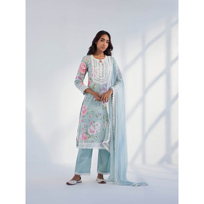 Roze Nyla Blue Kurta with Pant & Dupatta (Set of 3)