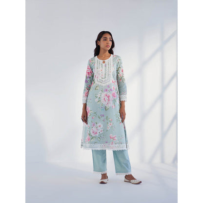Roze Nyla Blue Kurta with Pant & Dupatta (Set of 3)