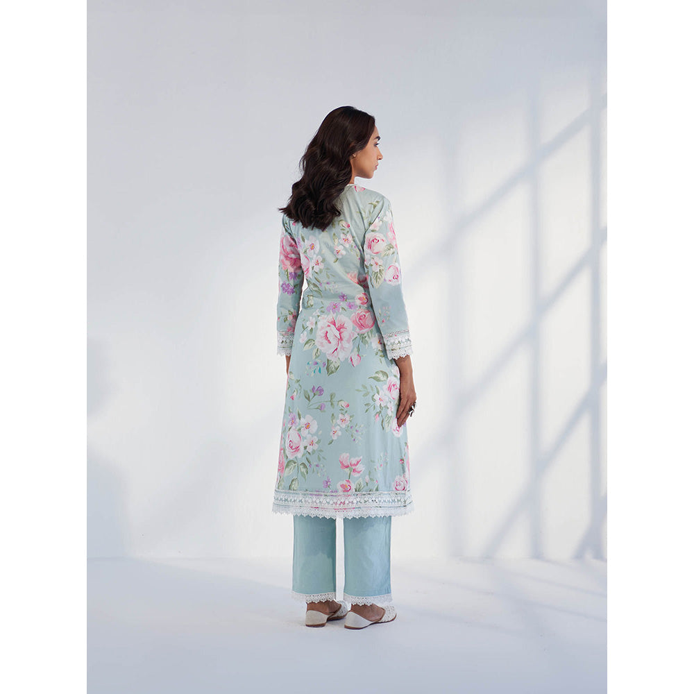 Roze Nyla Blue Kurta with Pant & Dupatta (Set of 3)
