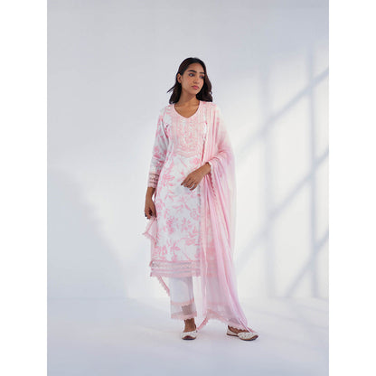 Roze Nyla Pink Kurta with Pant & Dupatta (Set of 3)