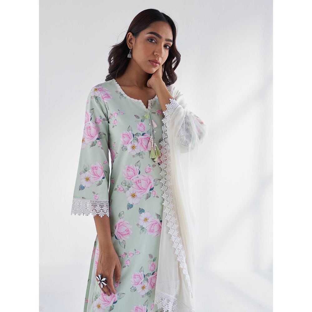 Roze Huma Kurta with Pant & Dupatta (Set of 3)
