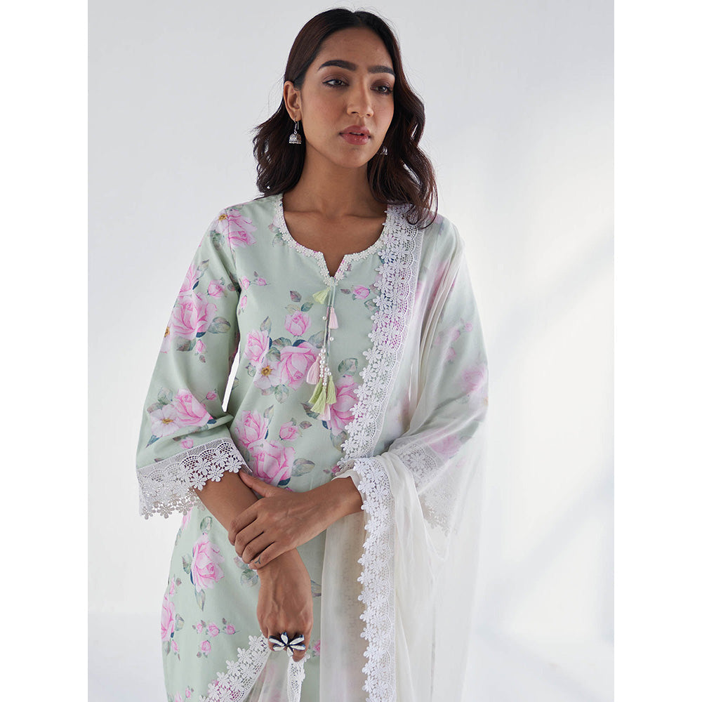 Roze Huma Kurta with Pant & Dupatta (Set of 3)