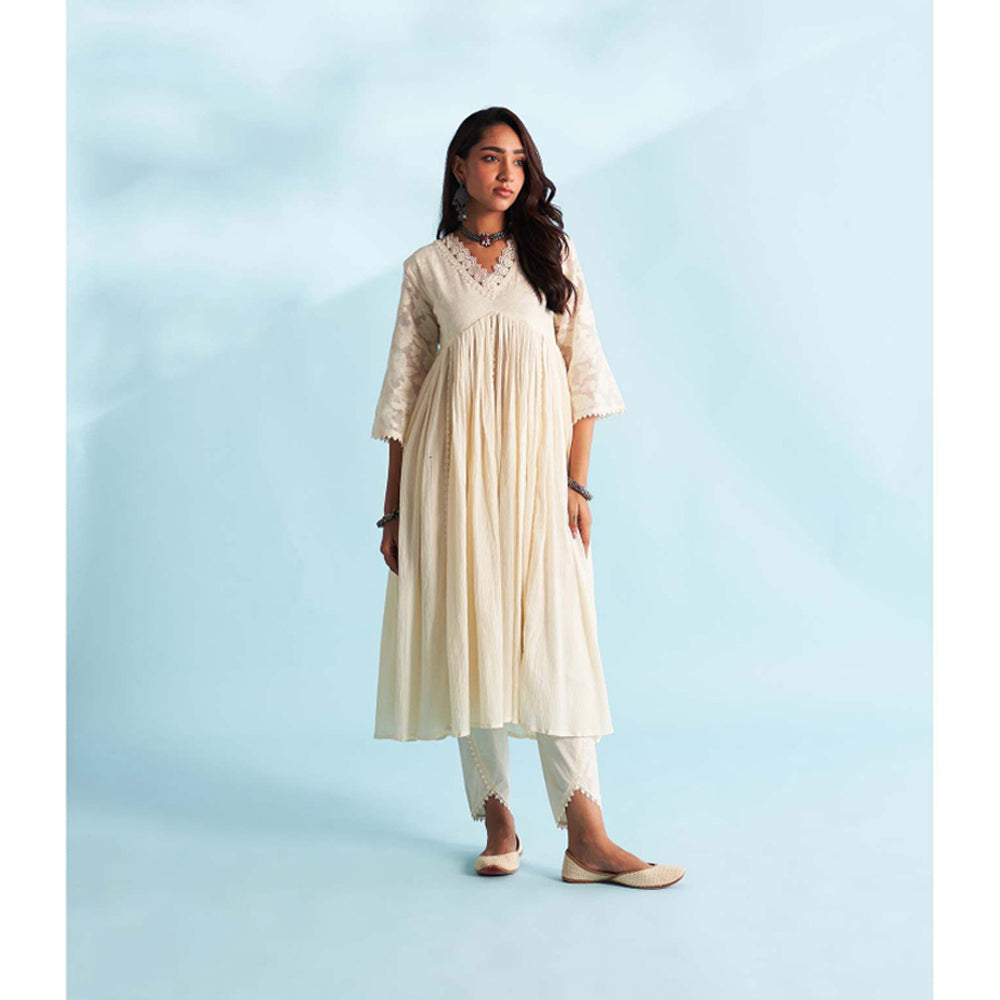 Roze Arisha Ivory Anarkali Kurta