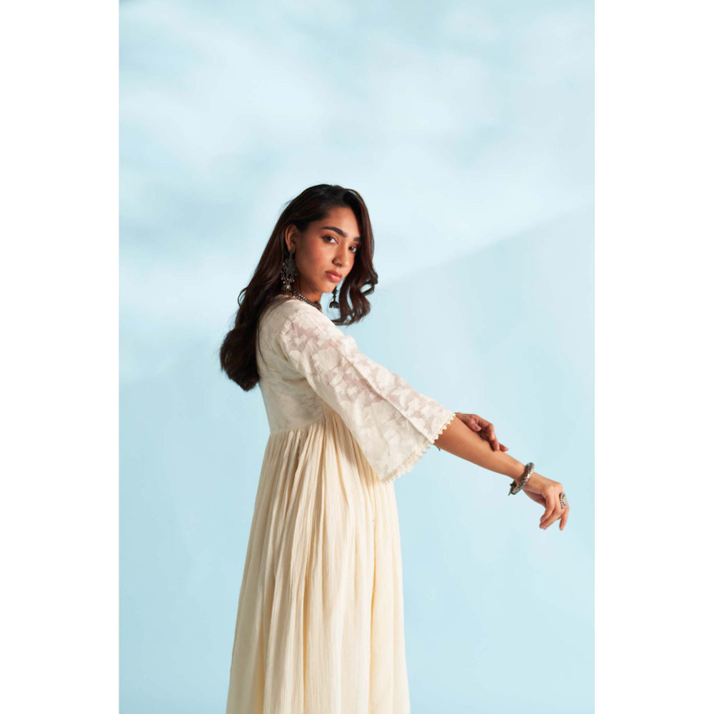 Roze Arisha Ivory Anarkali Kurta